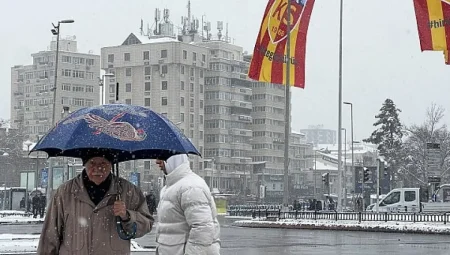 Kayseri’de kar yağışı devam ediyor, sıcaklık sıfırın altında