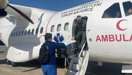 Ambulans uçakla Alanya’dan Ankara’ya akciğer nakli gerçekleştirildi