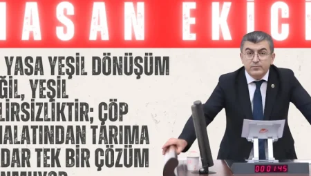 Gelecek Partili Ekici: “Bu yasa yeşil dönüşüm değil, yeşil belirsizliktir; çöp ithalatından tarıma kadar tek bir çözüm sunmuyor”