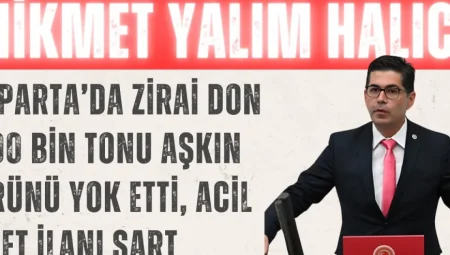 Yalım Halıcı: ‘Isparta’da zirai don 800 bin tonu aşkın ürünü yok etti, acil afet ilanı şart’