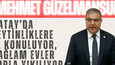 CHP’li Mehmet Güzelmansur: ‘Hatay’da zeytinliklere el konuluyor, sağlam evler zorla yıkılıyor’