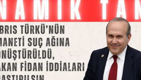 Namık Tan: ‘Kıbrıs Türkü’nün Emaneti Suç Ağına Dönüştürüldü, Hakan Fidan İddiaları Araştırılsın’
