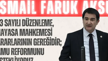 MHP’li Aksu: “703 Sayılı Düzenleme, Anayasa Mahkemesi Kararlarının Gereğidir; Kamu Reformunu Destekliyoruz”