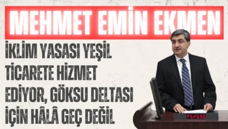 DEVA Partili Mehmet Emin Ekmen: “İklim Yasası yeşil ticarete hizmet ediyor, Göksu Deltası için hâlâ geç değil”